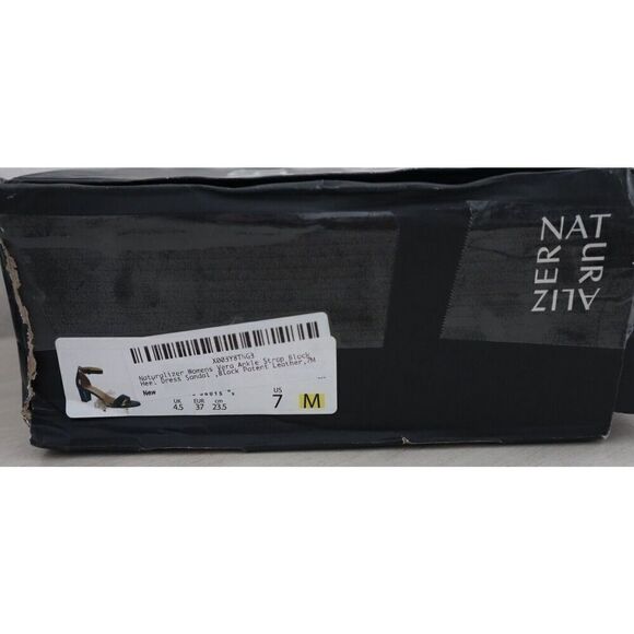 Naturalizer Women Sz 7M Black Patent Leather Vera Ankle Strap Block Heel Sandals - Picture 8 of 8